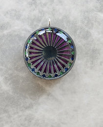 Handmade 77 Crystal Matrix Orgone Pendant | Purple Mandala | EMF Protection Orgone Pendant | Quantum Healing Device