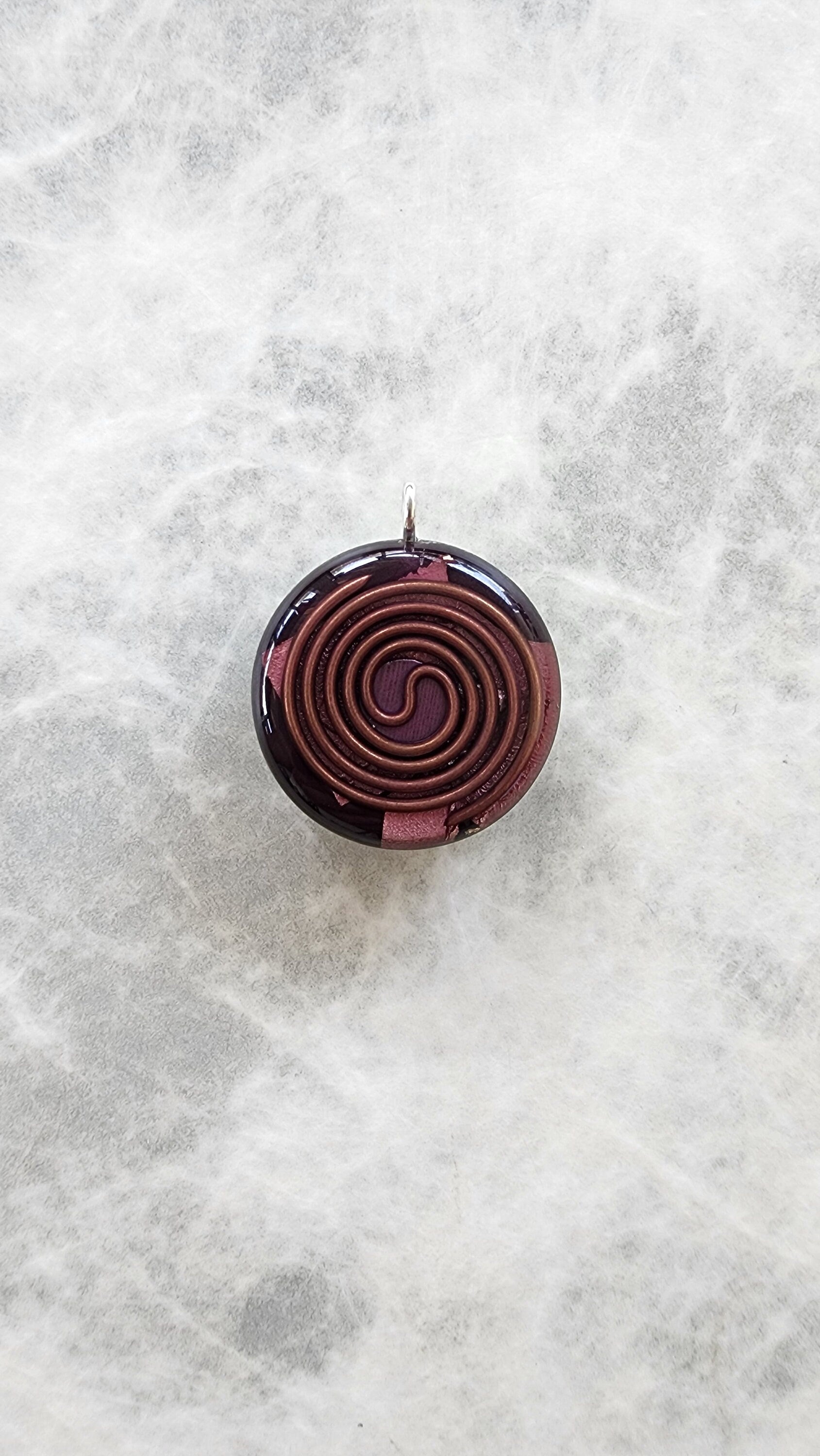 Handmade 77 Crystal Matrix Orgone Pendant | Purple Mandala | EMF Protection Orgone Pendant | Quantum Healing Device