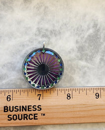 Handmade 77 Crystal Matrix Orgone Pendant | Purple Mandala | EMF Protection Orgone Pendant | Quantum Healing Device