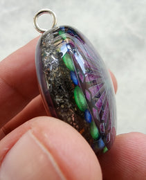 Handmade 77 Crystal Matrix Orgone Pendant | Purple Mandala | EMF Protection Orgone Pendant | Quantum Healing Device