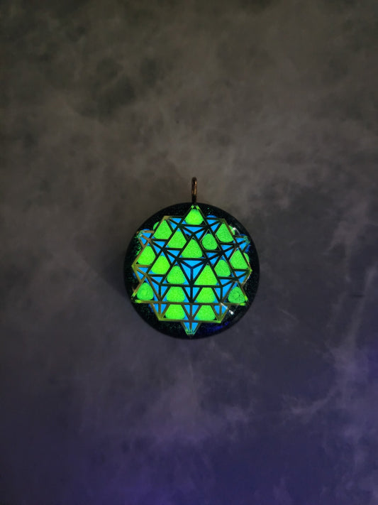 Handmade 55 Crystal Matrix Orgone Pendant | EMF Protection Pendant | 64 Tetrahedron Orgone Pendant | Quantum Healing Device