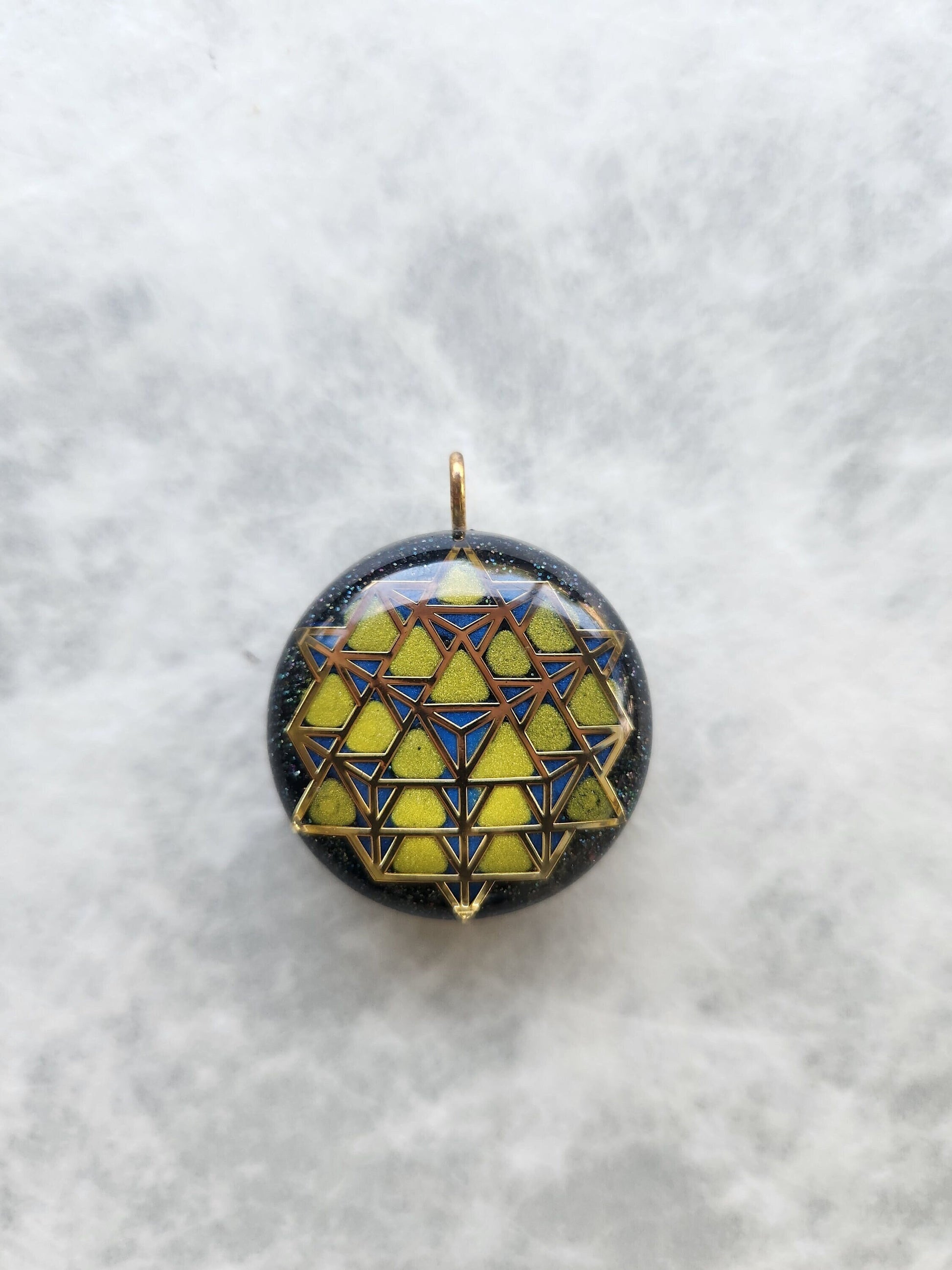Handmade 55 Crystal Matrix Orgone Pendant | EMF Protection Pendant | 64 Tetrahedron Orgone Pendant | Quantum Healing Device