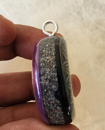 Handmade 77 Crystal Matrix Orgone Pendant | Flower Mandala Pendant | Crown Chakra Crystal Matrix | EMF Protection Orgone Pendant