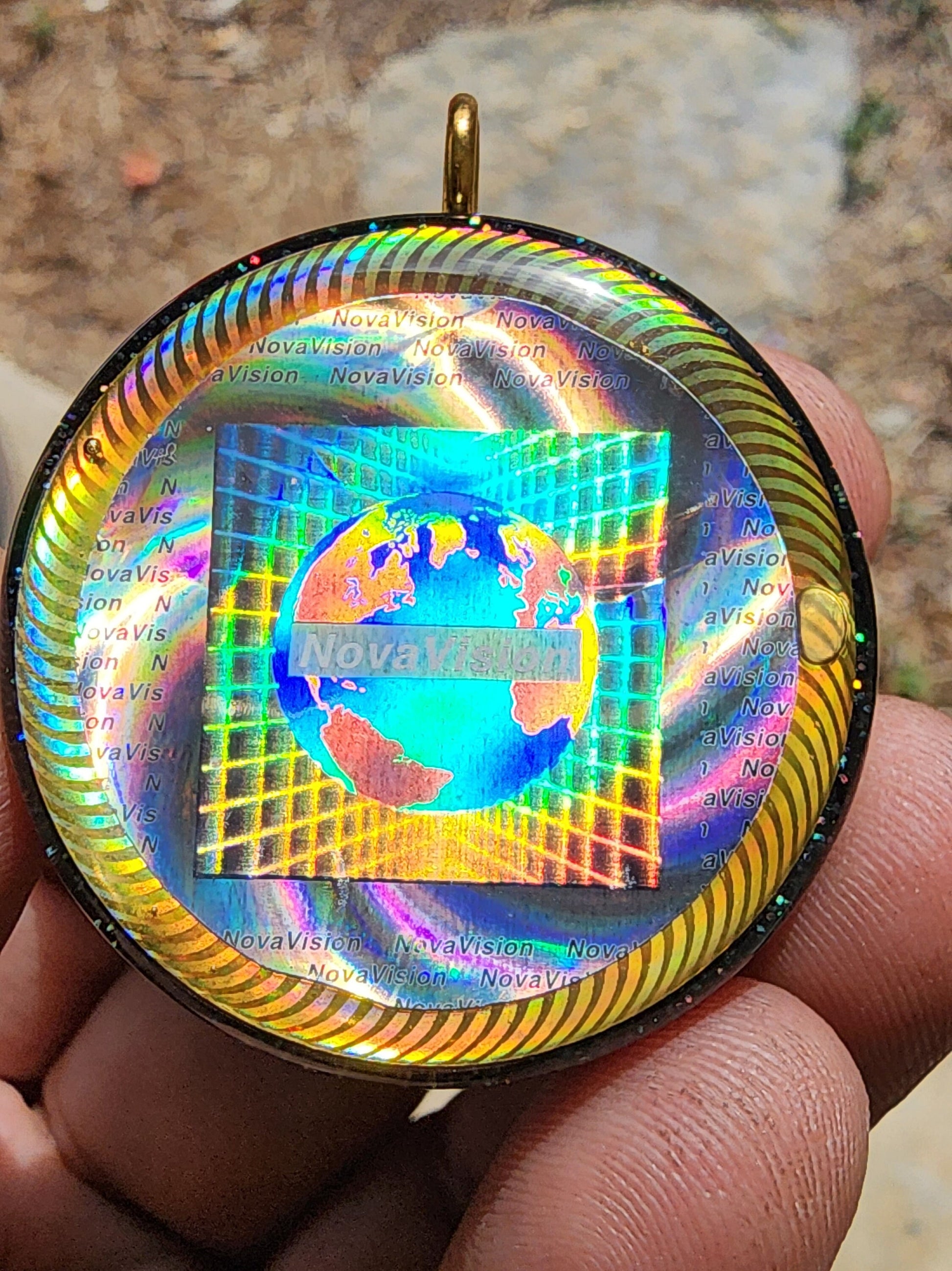 Handmade 77 Crystal Matrix Orgone Pendant | Nova Vision Holographic | EMF Protection Orgone Pendant | Orgonite Crystal Pendant