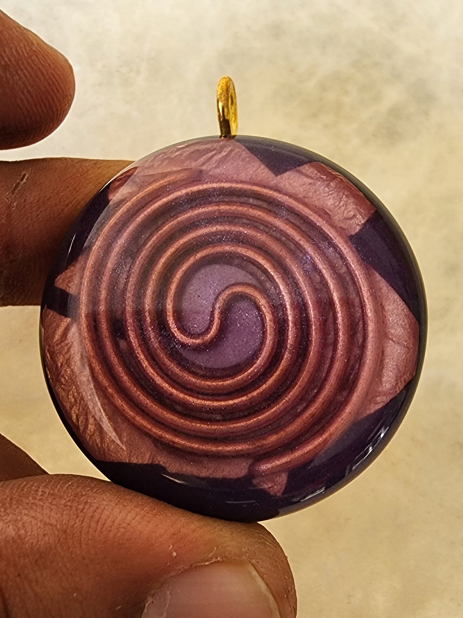 Handmade 77 Crystal Matrix Orgone Pendant | Nova Vision Holographic | EMF Protection Orgone Pendant | Orgonite Crystal Pendant