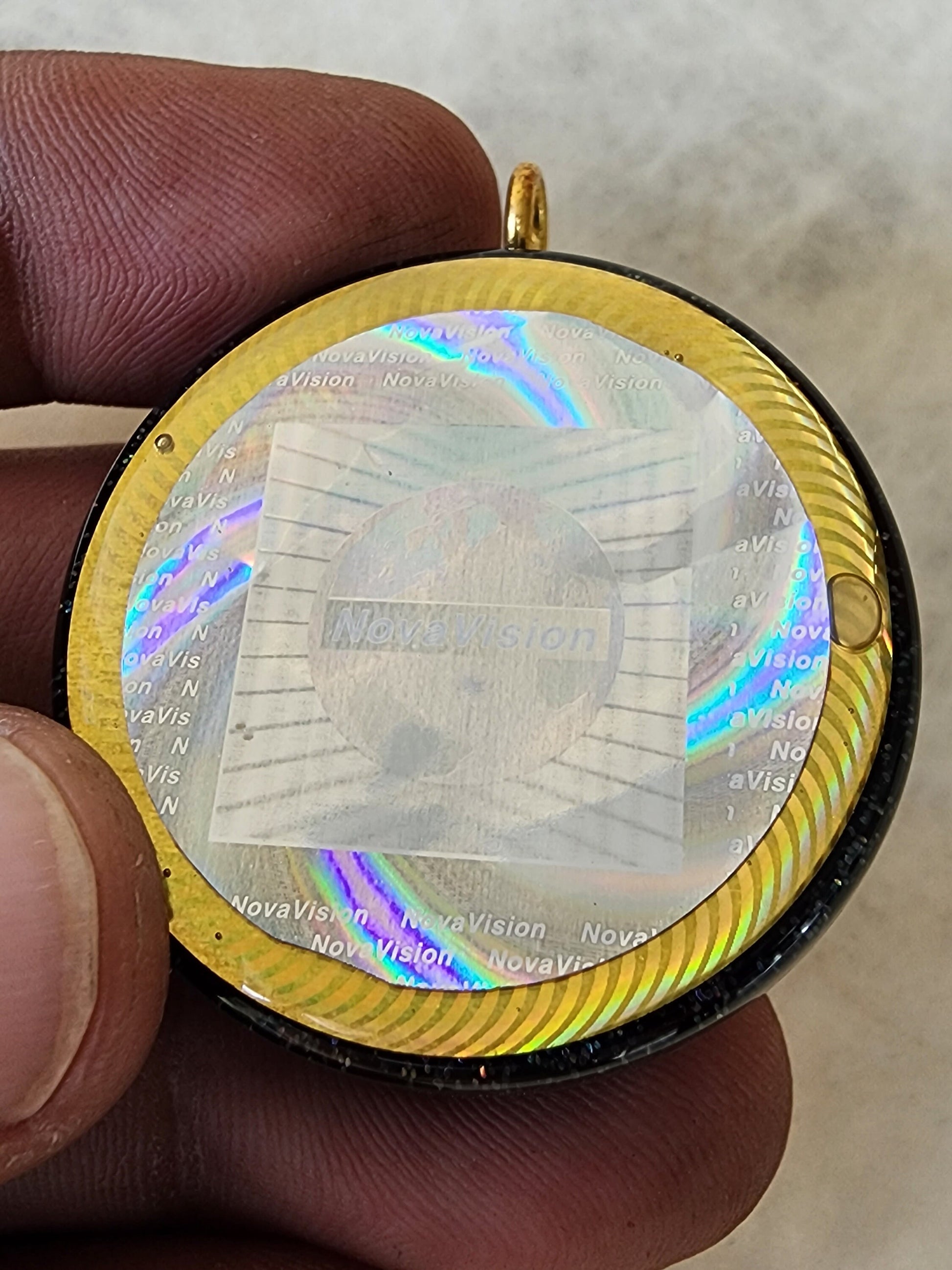 Handmade 77 Crystal Matrix Orgone Pendant | Nova Vision Holographic | EMF Protection Orgone Pendant | Orgonite Crystal Pendant