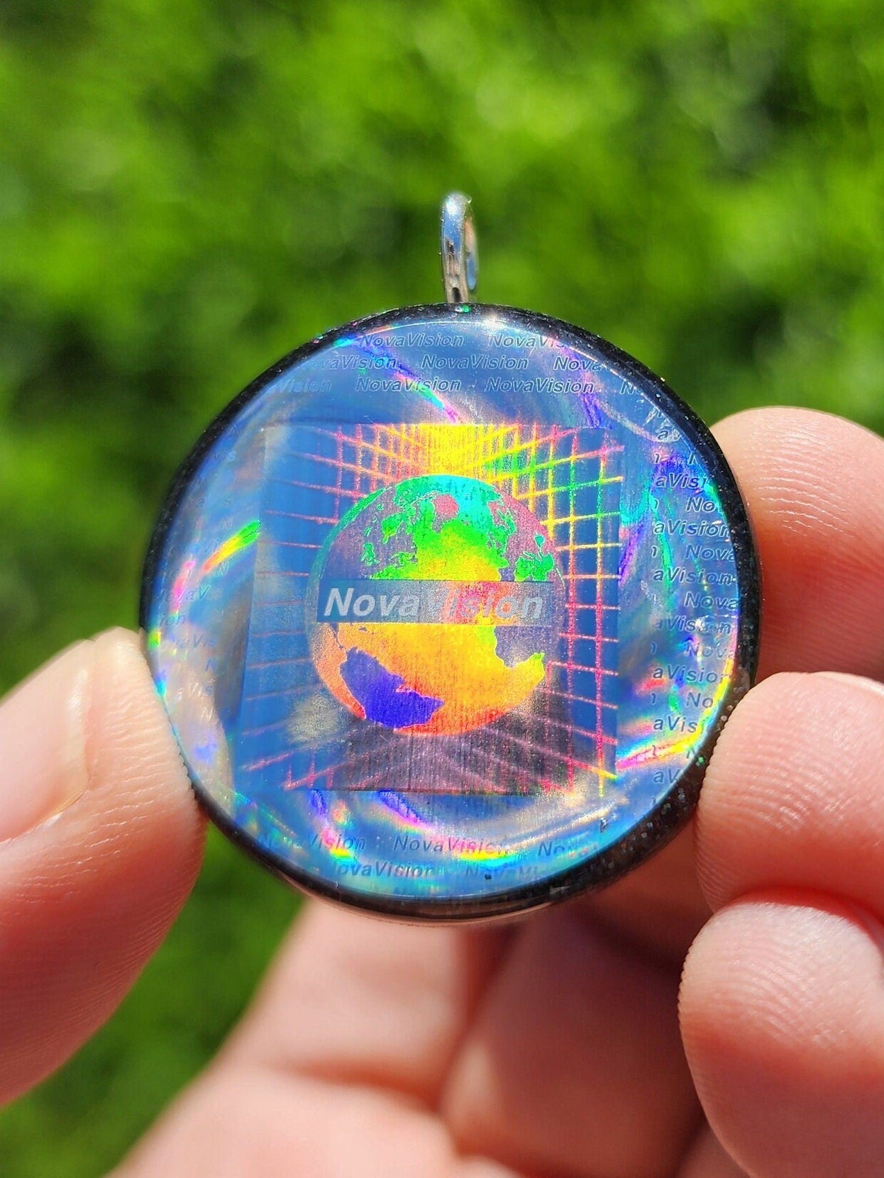 Handmade 77 Crystal Matrix Orgone Pendant | Nova Vision Holographic Pendant | Crown Chakra Crystal Matrix | EMF Protection Orgone Pendant
