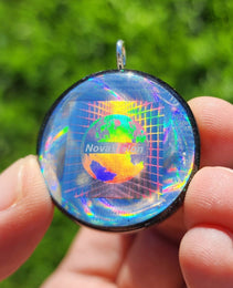 Handmade 77 Crystal Matrix Orgone Pendant | Nova Vision Holographic Pendant | Crown Chakra Crystal Matrix | EMF Protection Orgone Pendant