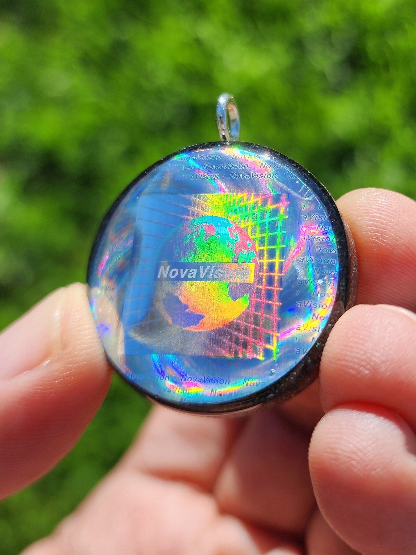 Handmade 77 Crystal Matrix Orgone Pendant | Nova Vision Holographic Pendant | Crown Chakra Crystal Matrix | EMF Protection Orgone Pendant