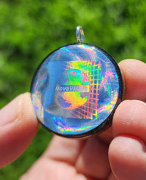 Handmade 77 Crystal Matrix Orgone Pendant | Nova Vision Holographic Pendant | Crown Chakra Crystal Matrix | EMF Protection Orgone Pendant