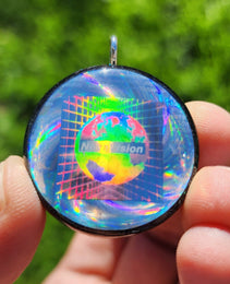 Handmade 77 Crystal Matrix Orgone Pendant | Nova Vision Holographic Pendant | Crown Chakra Crystal Matrix | EMF Protection Orgone Pendant