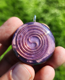 Handmade 77 Crystal Matrix Orgone Pendant | Silver Triskelion | EMF Protection Orgone Pendant | Orgonite Crystal Pendant