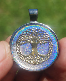 Small Talisman | Pendant | Gold Tree of Life | Gun Metal Pendant Tray | 25mm | UV Resin