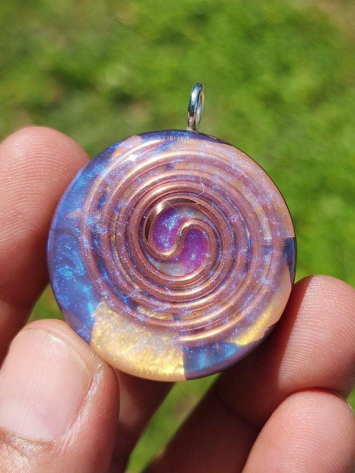 Handmade 77 Crystal Matrix Orgone Pendant | Silver Merkaba | Crown Chakra Crystal Matrix | EMF Protection Orgone Pendant