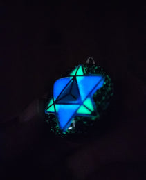 Handmade 77 Crystal Matrix Orgone Pendant | Silver Merkaba | Crown Chakra Crystal Matrix | EMF Protection Orgone Pendant