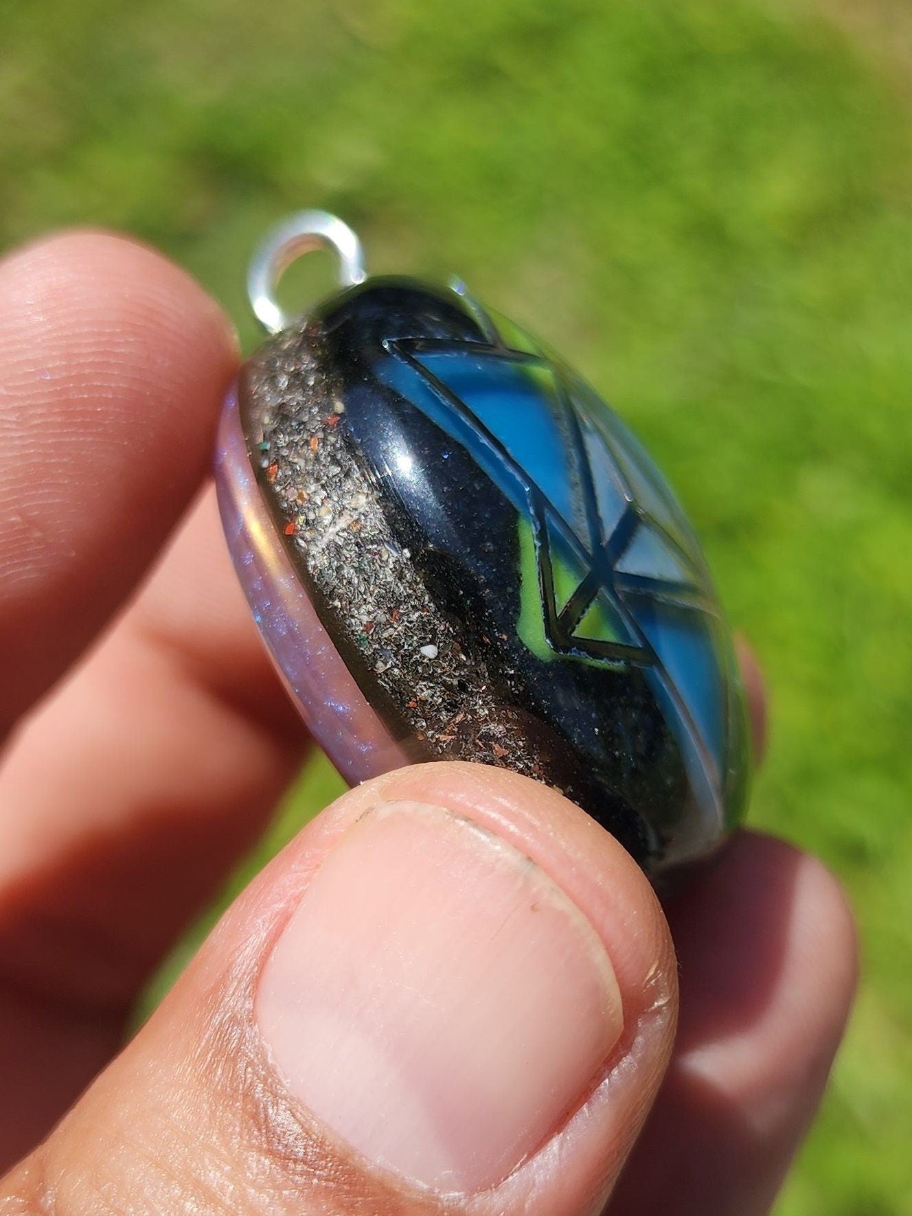 Handmade 77 Crystal Matrix Orgone Pendant | Silver Merkaba | Crown Chakra Crystal Matrix | EMF Protection Orgone Pendant